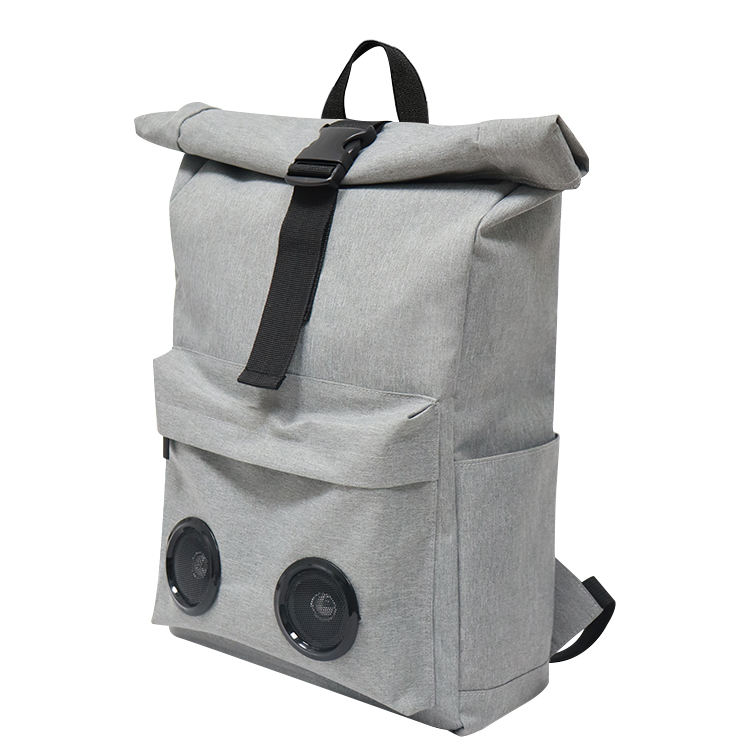 Mochila para laptop antifurto masculina com logotipo para mochila escolar de caminhada grande capacidade com alto-falante de música