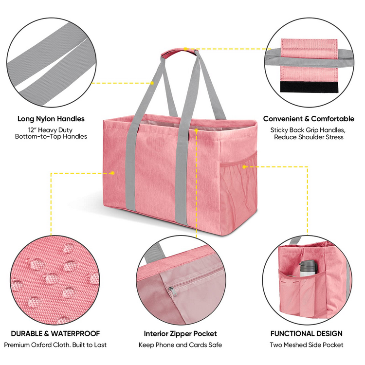 Saco dobrável Rpet, leve, dobrável, durável, bolsa de supermercado, sacola de compras, bolsa de compras utilitária para mulheres