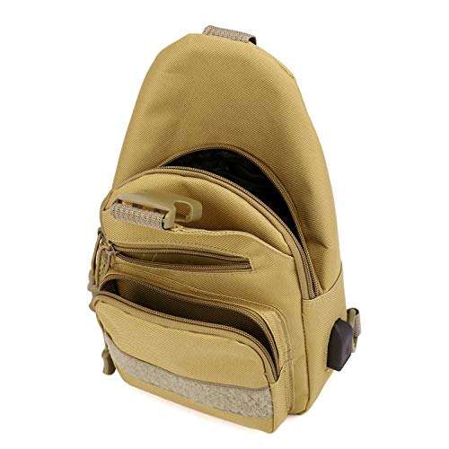 Bolsa de ombro transversal para homens Mochila de viagem para caminhadas ao ar livre Mochila de peito casual com cabo USB Amarelo Atacado barato