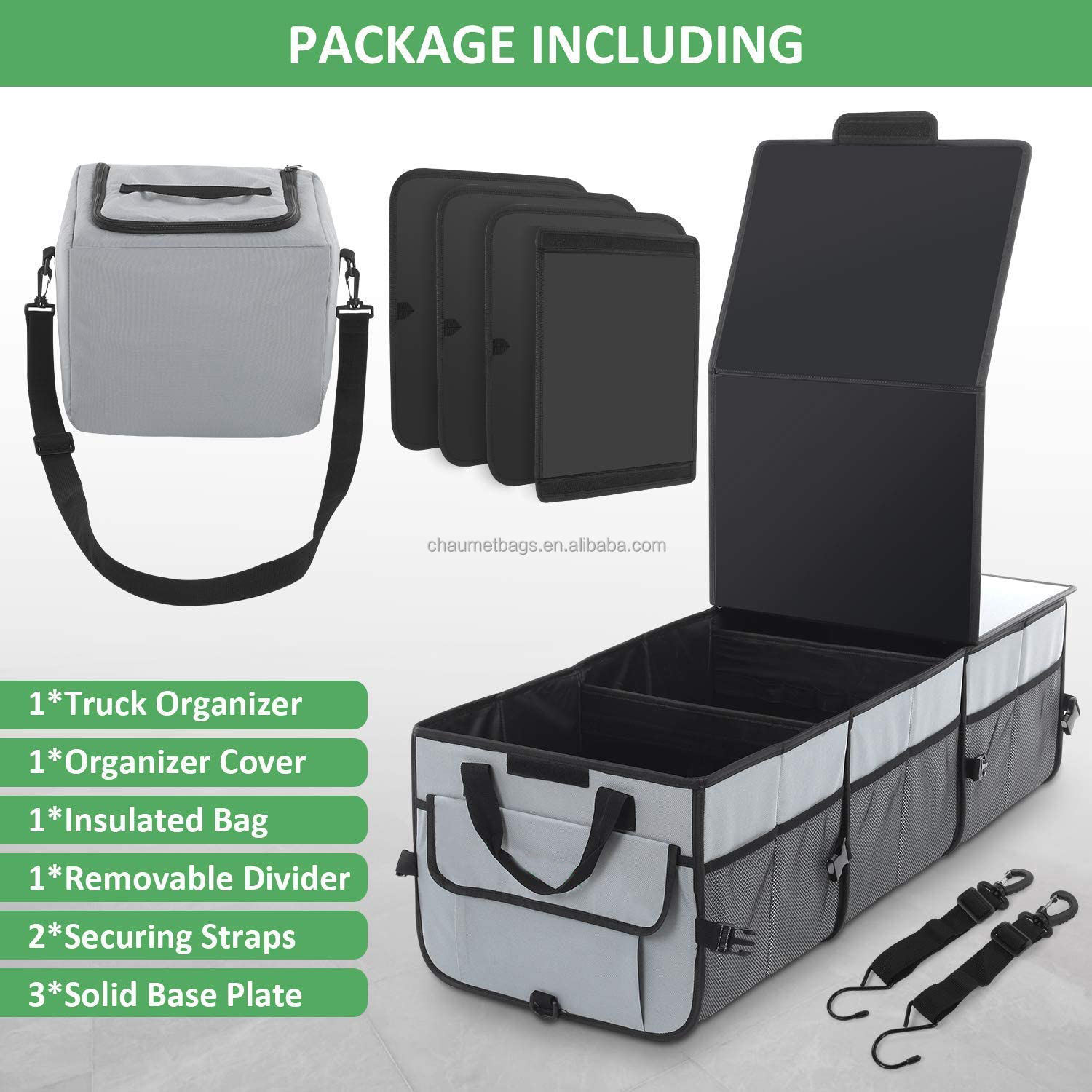Amazon Hot Deals Organizador de porta-malas de carro multifuncional, portátil, de grande capacidade, dobrável, com bolsa térmica