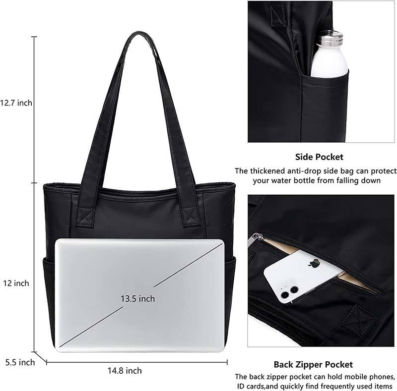 Moda feminina personalizada com estampa de sublimação bolsa tote bag grande bolsa de ombro de viagem com compartimento para laptop
