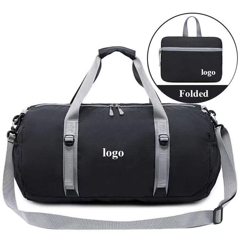 bolsa de viagem grande dobrável à prova d'água de marca própria com bolsos internos bolsa de bagagem leve de 16 e 18 polegadas